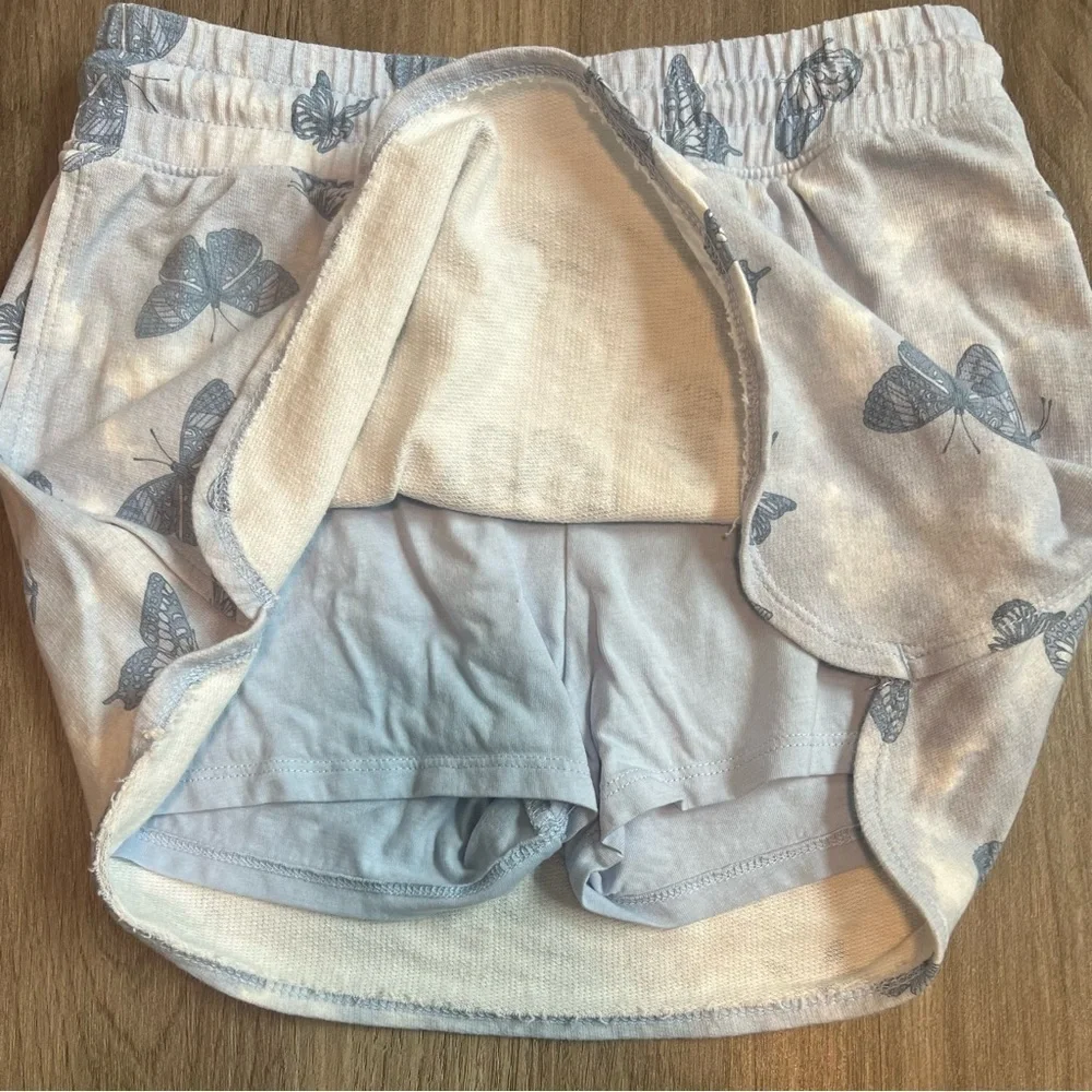 Girls OshKosh B'Gosh Cloud and Butterfly Pattern Skirt With Hidden Shorts